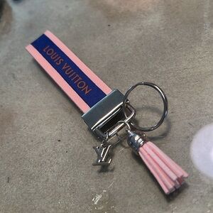 Pink and Silver Repurposed Keychain